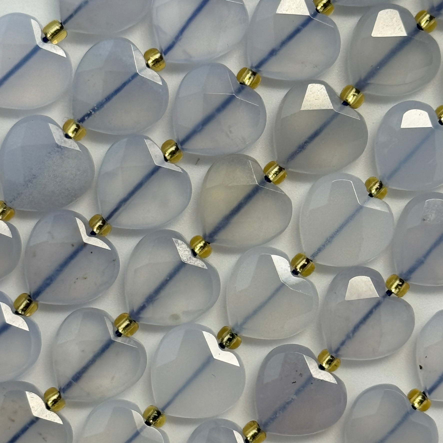 Blue Chalcedony Faceted Heart Shape Beads image 1