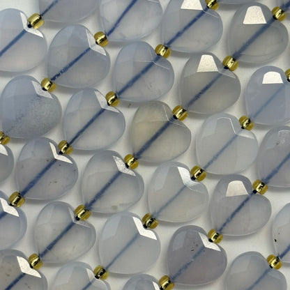 Blue Chalcedony Faceted Heart Shape Beads image 1