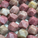 Rhodonite Diamond Cut Beads - A Quality image 5