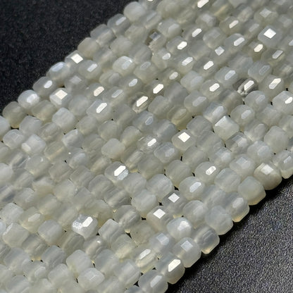 White Moonstone Square Beads image 4