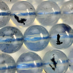 Aquamarine Polished Round Gemstone Beads (6mm) - AAA Quality image 4