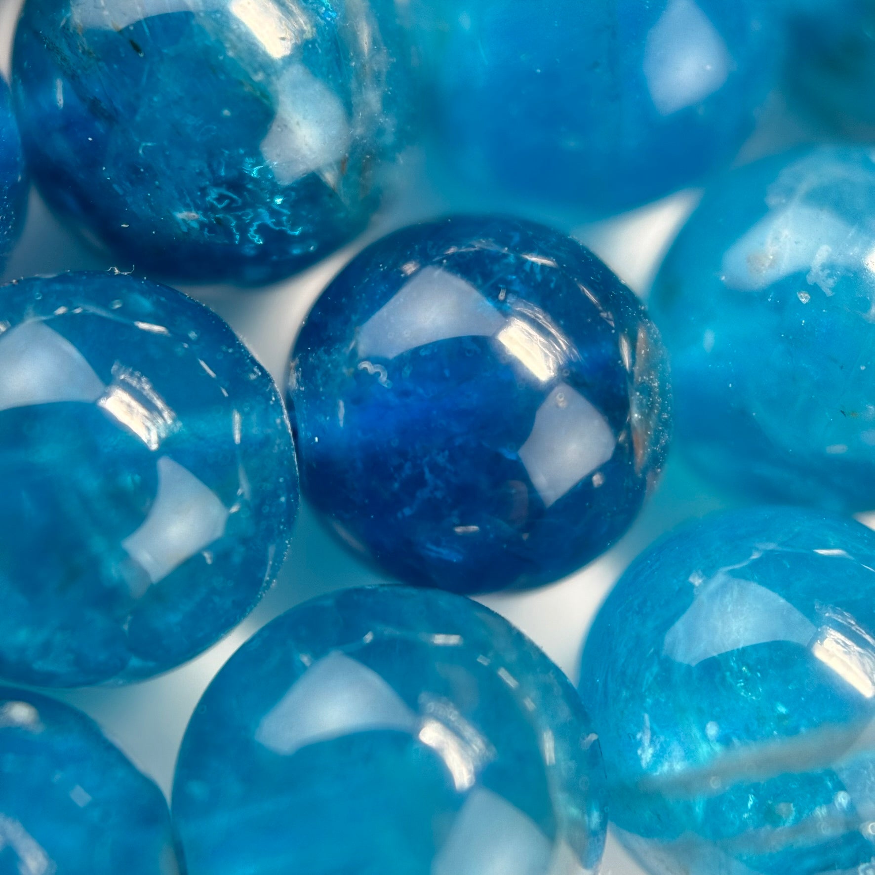 Blue Apatite AAA Polished Round Beads image 4