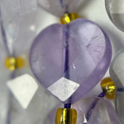 Lavender Amethyst Faceted Heart Shape Beads image 2