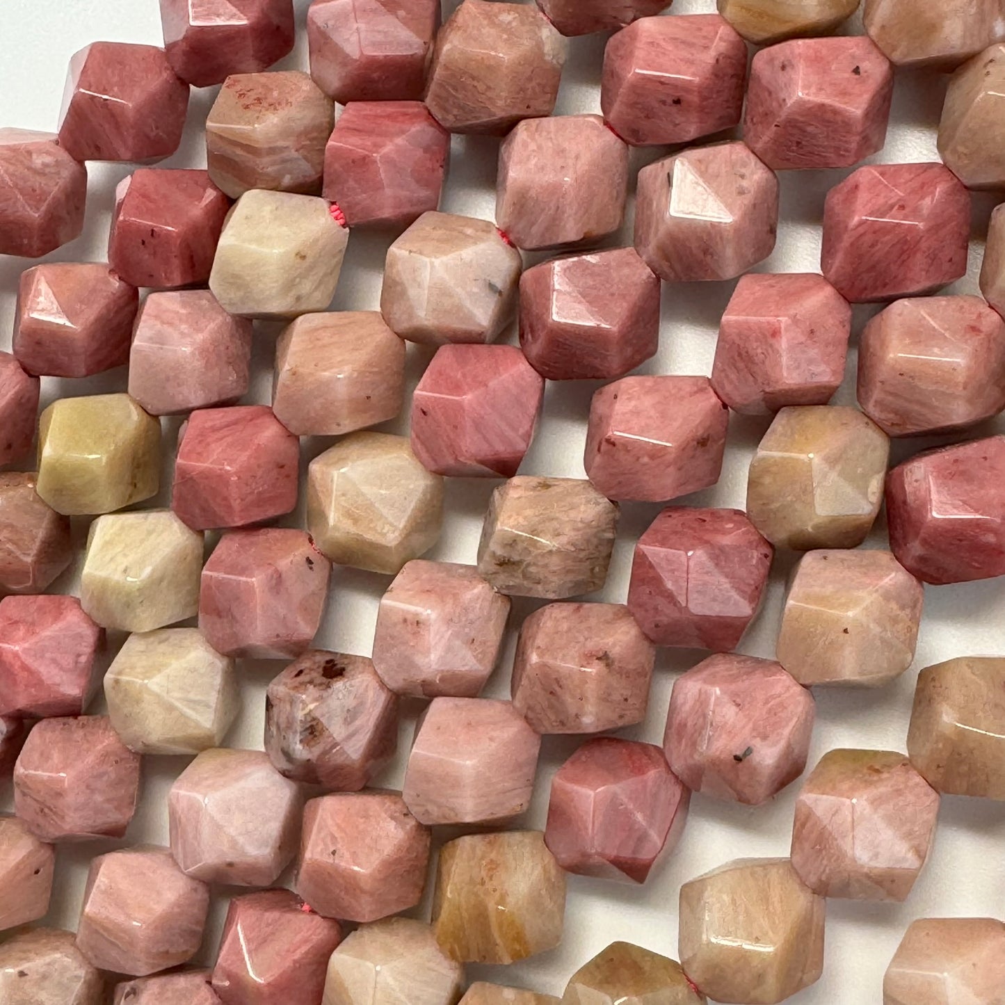 Rhodonite Diamond Cut Beads - A Quality image 7