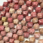Rhodonite Diamond Cut Beads - A Quality image 7