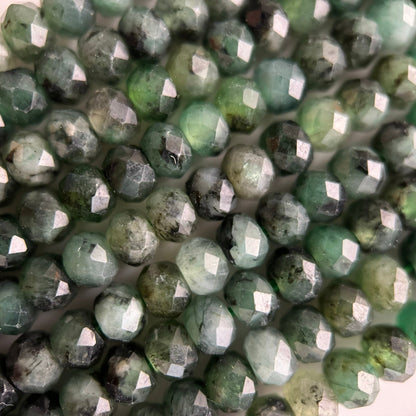 Emerald Faceted Rondelle Beads image 8