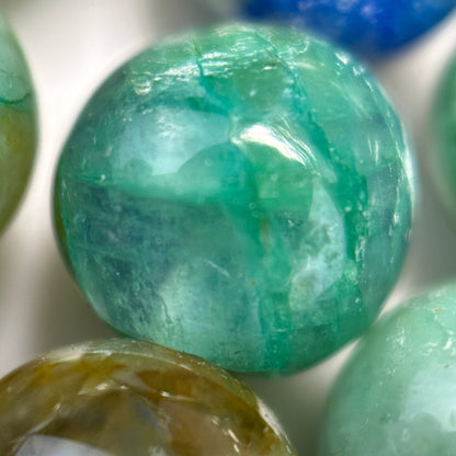 Azurite and Chrysocolla Polished Round Beads  - A Quality image 3