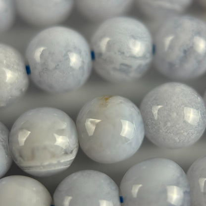 Blue Lace Agate Polished Round Beads image 1
