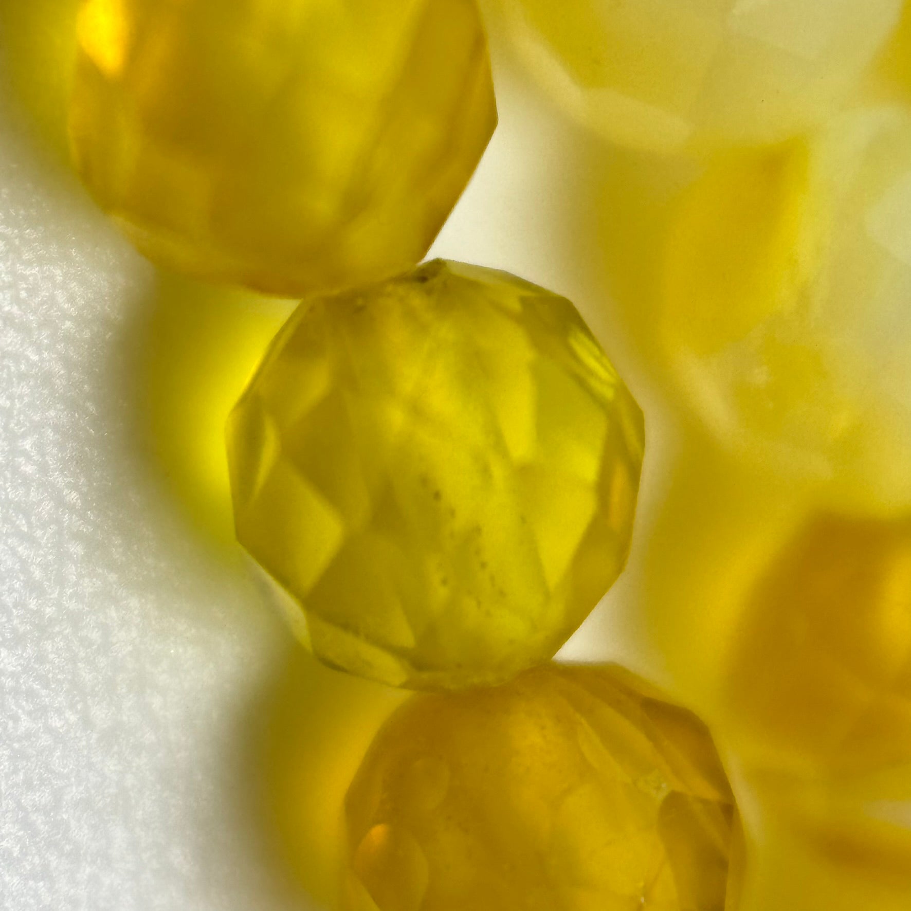 Yellow Opal Faceted Round Beads image 1