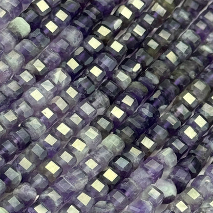 Amethyst Faceted Square Beads (AA Quality) image 7