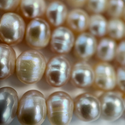 White, Peach Pearl  9x8mm - Ideal for Versatile Jewellery Making Crafts image 1
