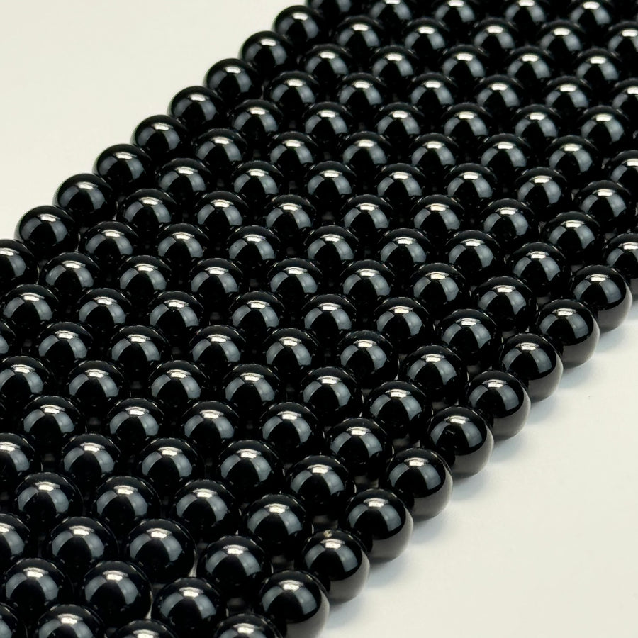 Black Tourmaline Polished  Round Beads image 0