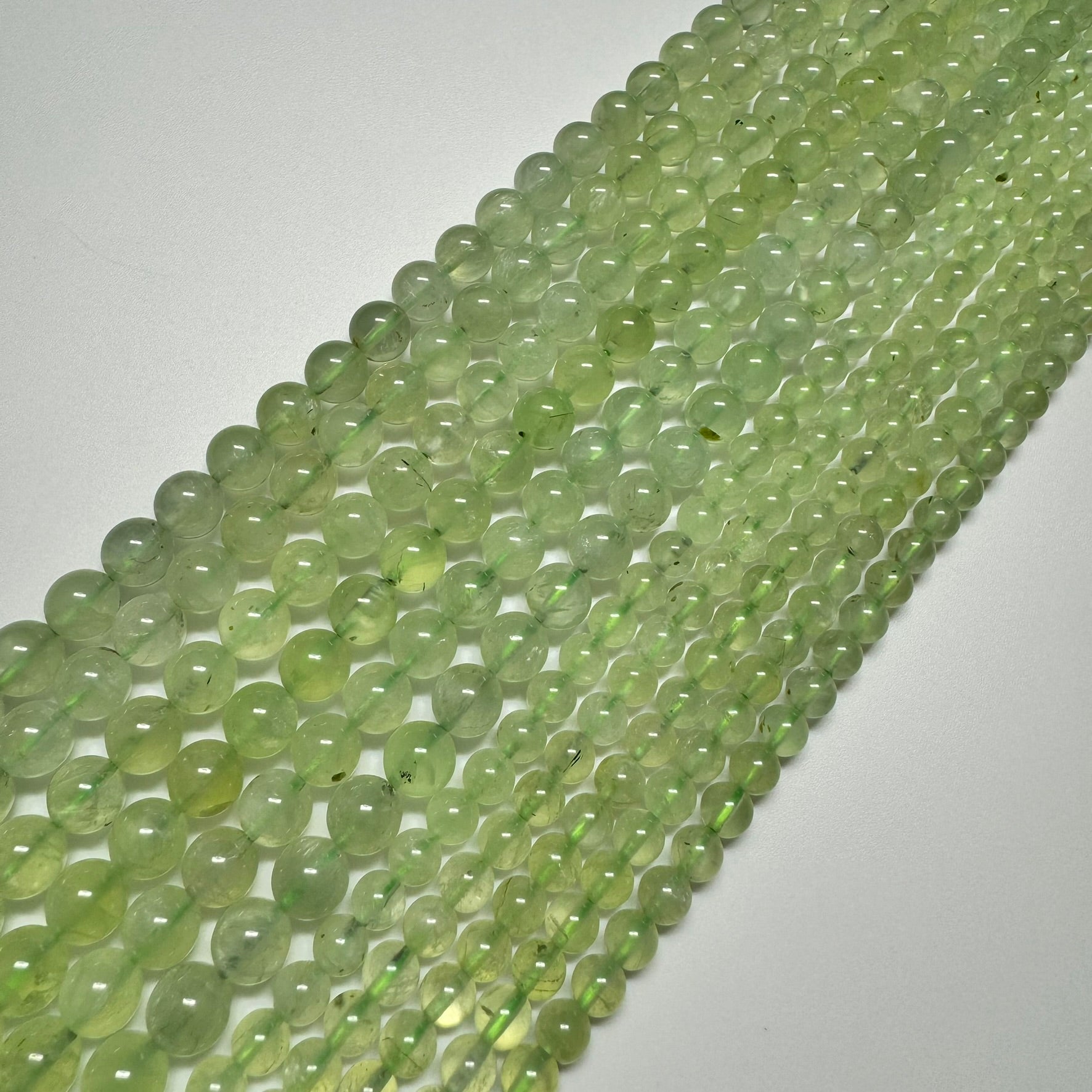 Prehnite Polished Round Beads AA Quality image 8