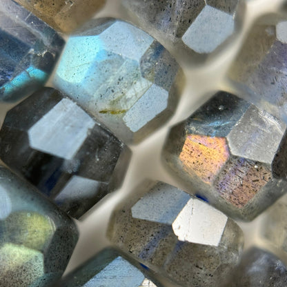 Labradorite Single Cut Faceted Rondelle Beads (High Quality) image 12