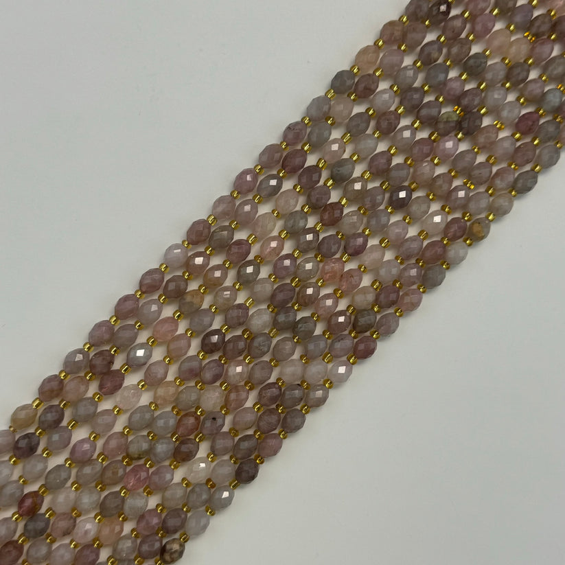 Barrel Faceted Natural Gemstone Beads