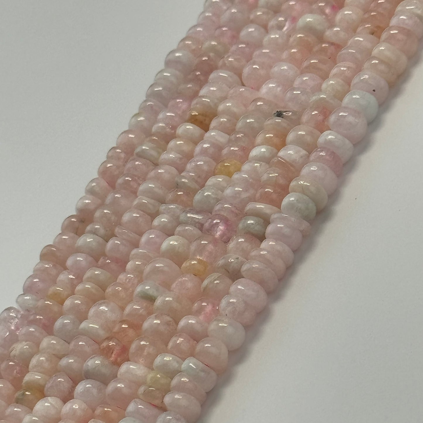 Morganite Rondelle Polished Beads image 4