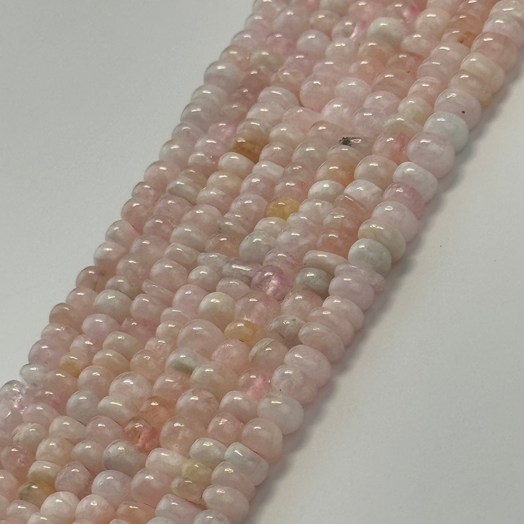 Morganite Rondelle Polished Beads image 4