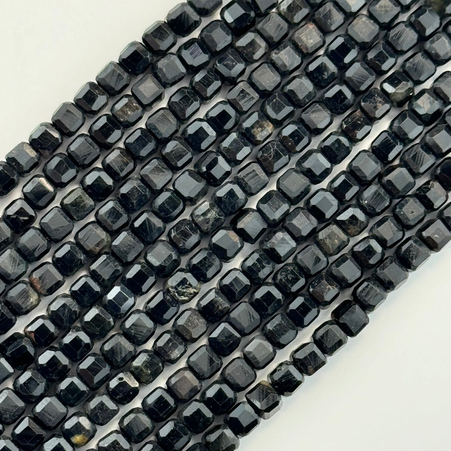Black Tourmaline Square Beads image 0