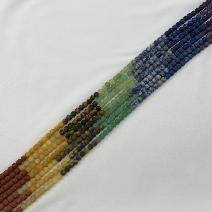 Chakra Frosted Round Beads image 0