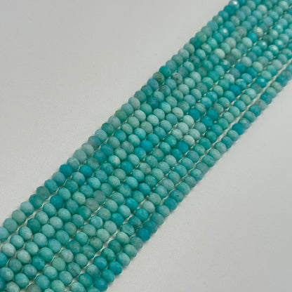 Amazonite AA Faceted Rondelle Gemstone Beads image 4