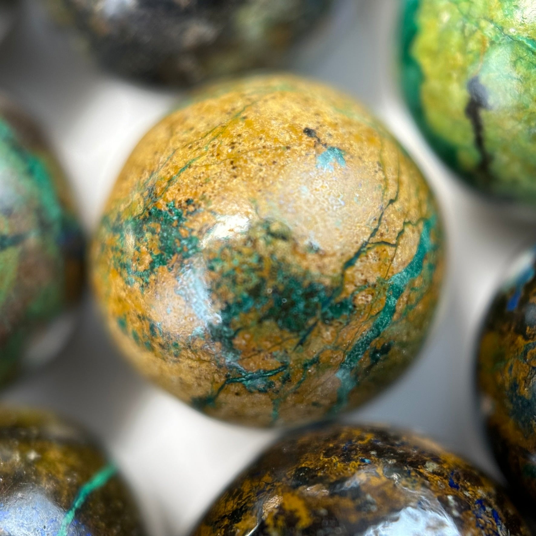 Azurite-Malachite AA Polished Round Beads image 8