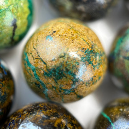 Azurite-Malachite AA Polished Round Beads image 8