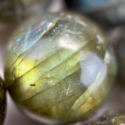 Labradorite AAAA Polished Round Beads - high quality labradorite image 6