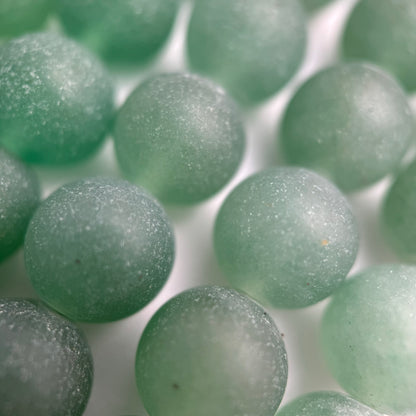Green Aventurine Frosted Round Beads image 1