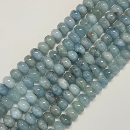 Aquamarine Polished Rondelle Beads - (AA Quality)