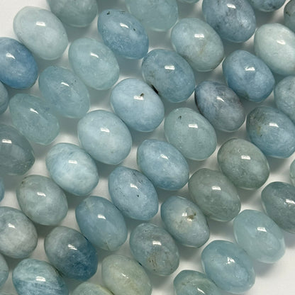 Aquamarine Polished Rondelle Beads - (AA Quality)