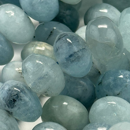 Aquamarine Polished Rondelle Beads - (AA Quality)