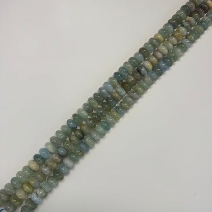 Aquamarine Polished Rondelle Beads - (AA Quality)