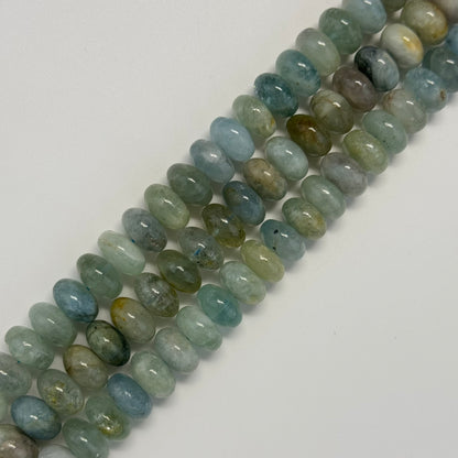 Aquamarine Polished Rondelle Beads - (AA Quality)