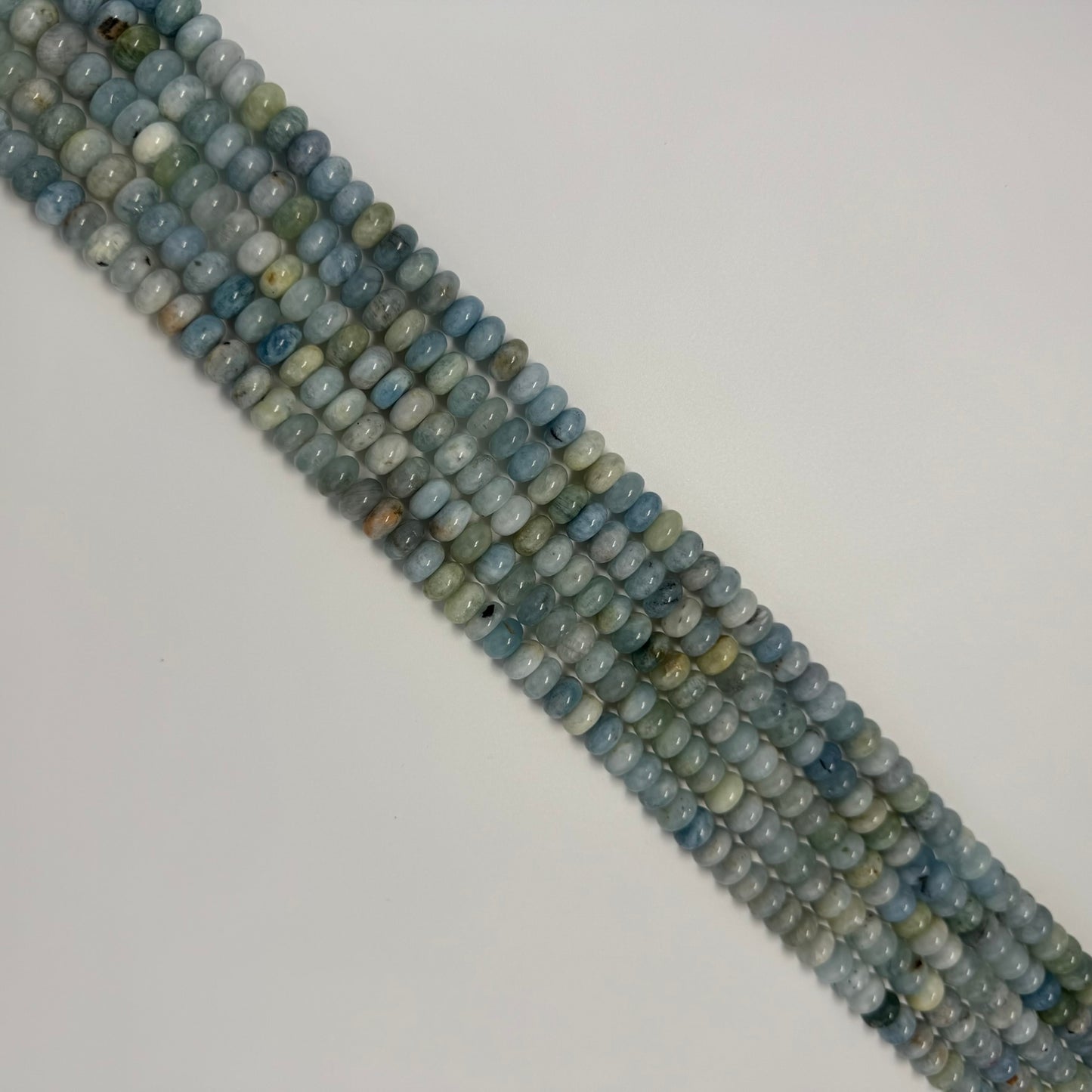 Aquamarine Polished Rondelle Beads