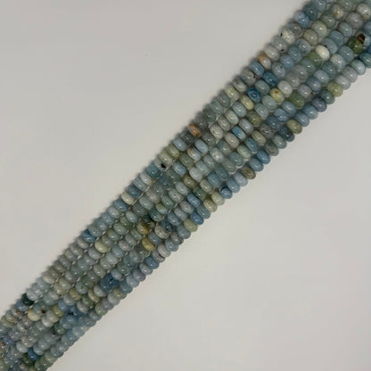 Aquamarine Polished Rondelle Beads - (AA Quality)