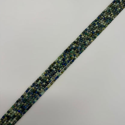 Azurite Chrysocolla Faceted Square Beads - (A Quality)