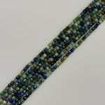 Azurite Chrysocolla Faceted Square Beads