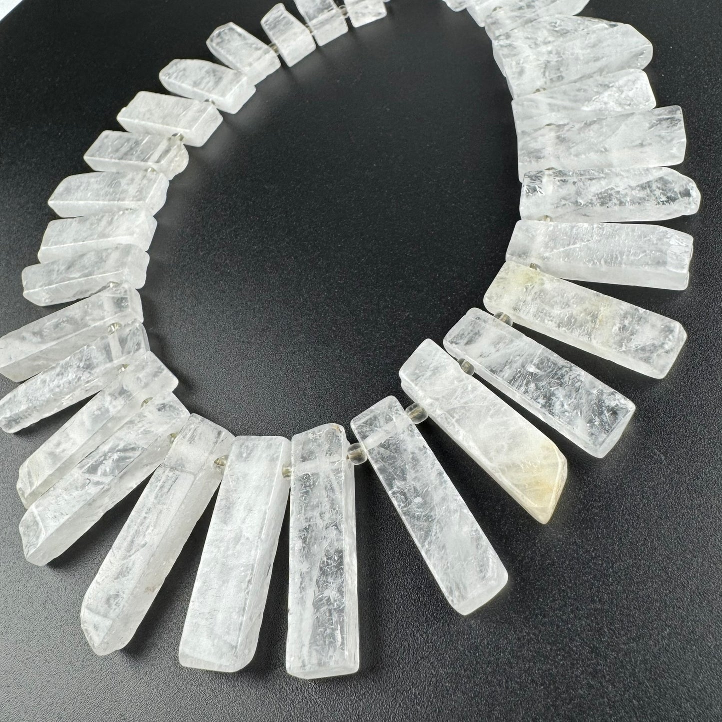 Blade Shape Clear Quartz Gemstone Beads Strand – Sizes 28–40 mm