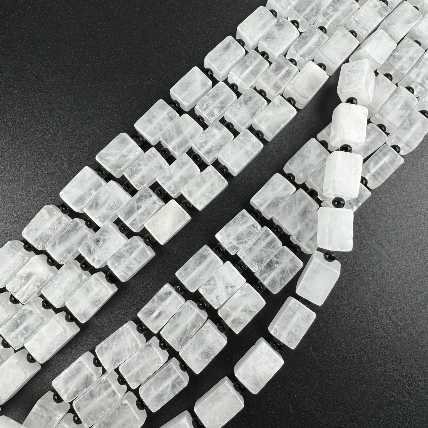 Clear Quartz Gemstone Beads – Rectangular Shape Strand