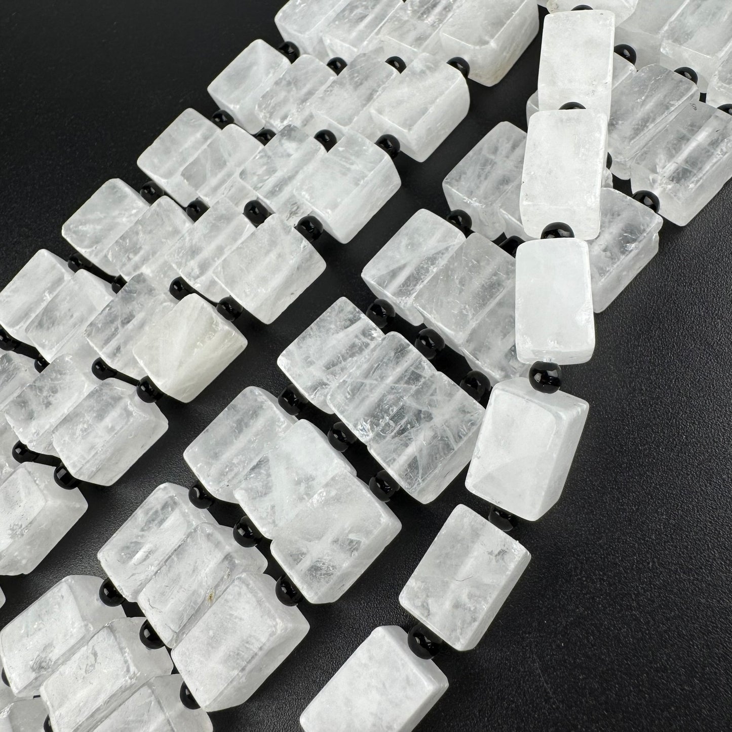 Clear Quartz Gemstone Beads – Rectangular Shape Strand