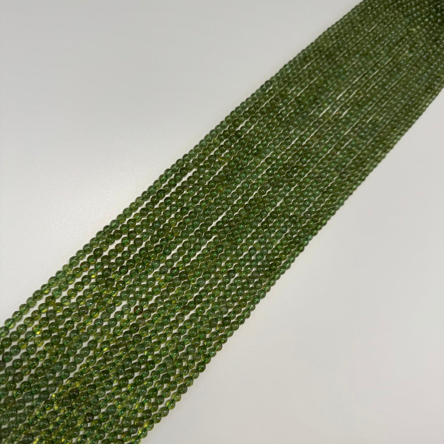 Green Apatite Polished Round Gemstone Beads - (AAA Quality)