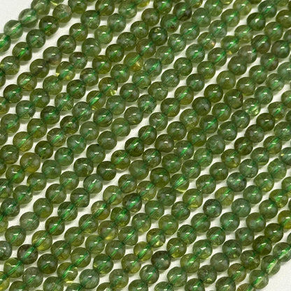 Green Apatite Polished Round Gemstone Beads - (AAA Quality)