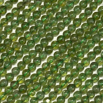 Green Apatite Polished Round Gemstone Beads - (AAA Quality)