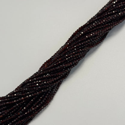 Hessonite Garnet Faceted Square Beads