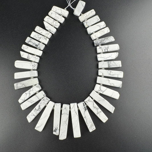 Howlite Blade Shape Gemstone Beads (AB Quality)