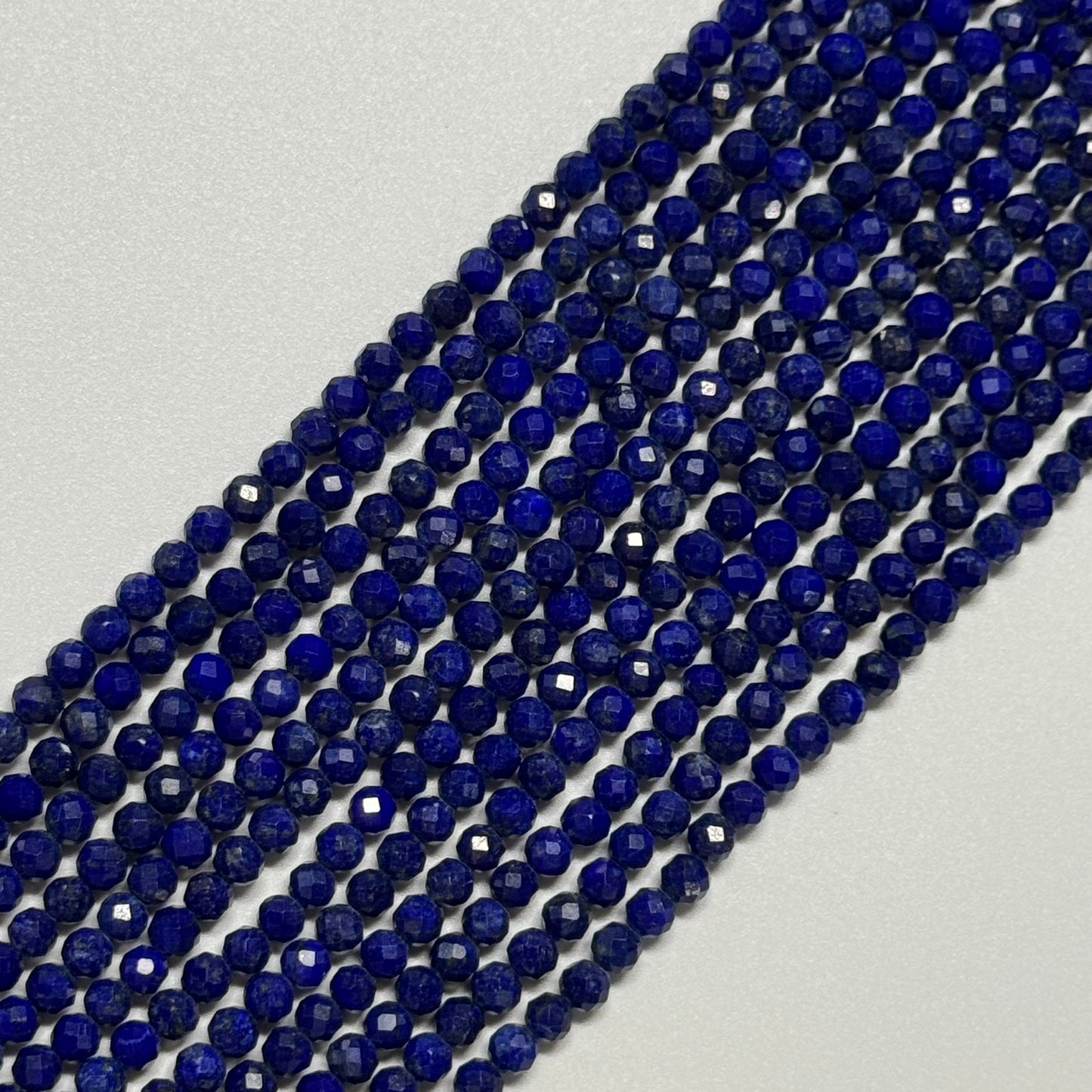 Faceted Round Lapis Lazuli Beads – Natural Blue Gemstone