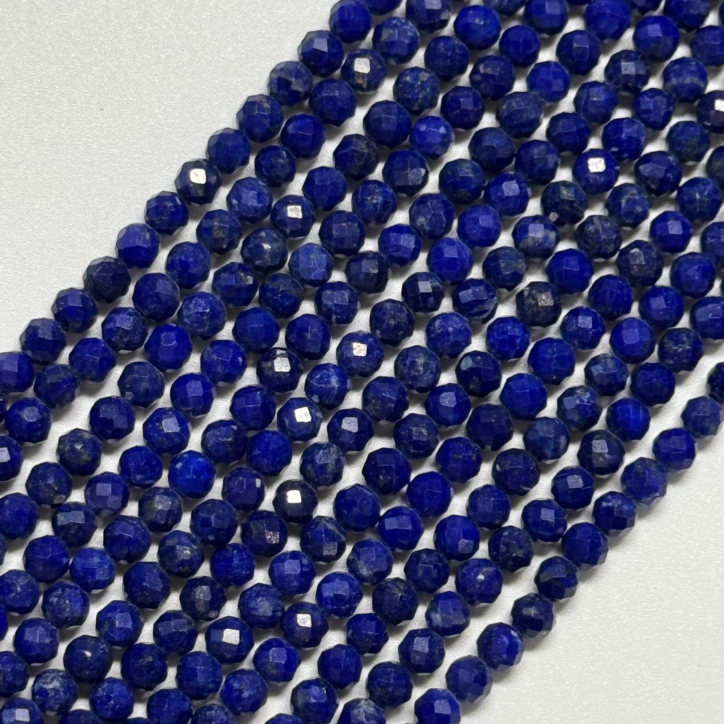 Faceted Round Lapis Lazuli Beads – Natural Blue Gemstone