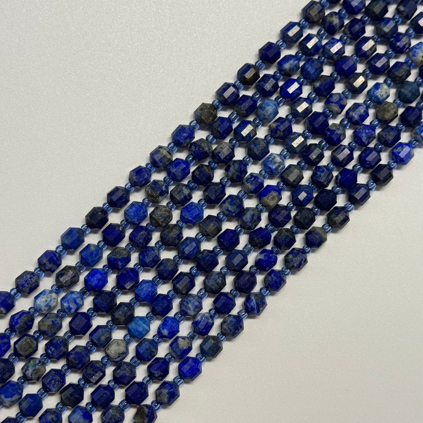 Dodecahedron Lapis Lazuli Beads – Natural Blue Gemstone