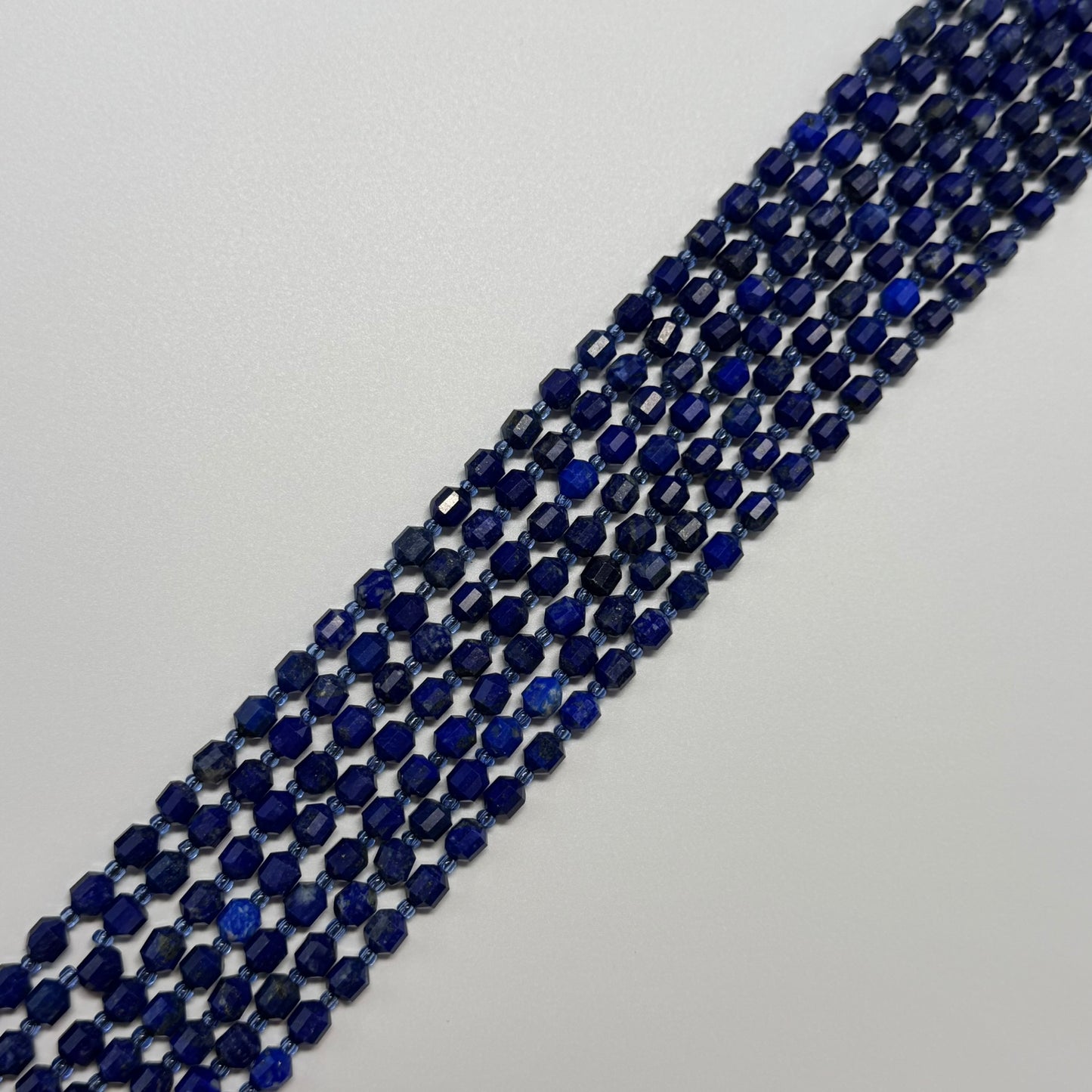 Dodecahedron Lapis Lazuli Beads – Natural Blue Gemstone