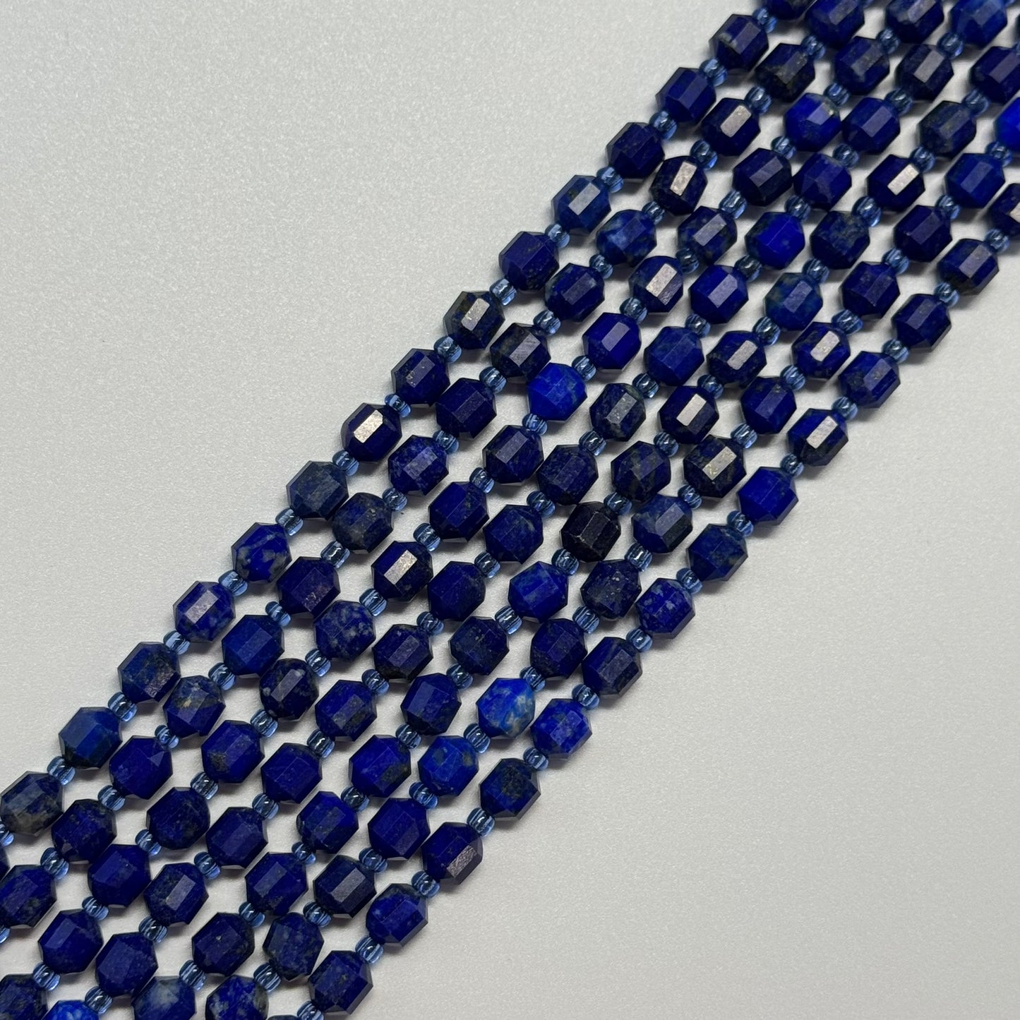 Dodecahedron Lapis Lazuli Beads – Natural Blue Gemstone